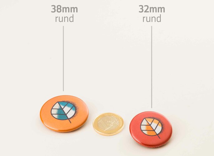 Button Größenvergleich mit Euro